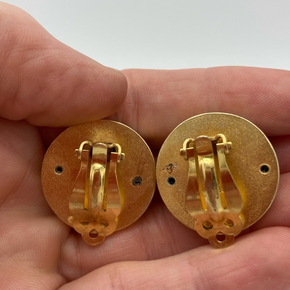 Vintage sterling silver gold vermeil earrings - Picture 3 of 4